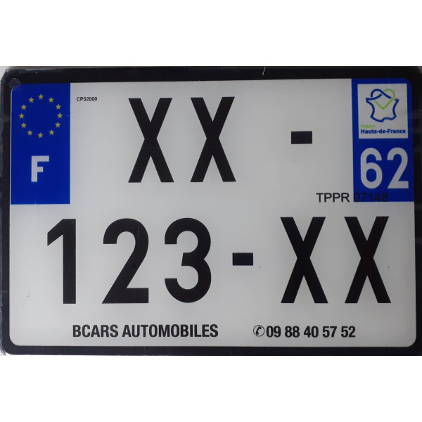 Plaque immatriculation moto plastique 62